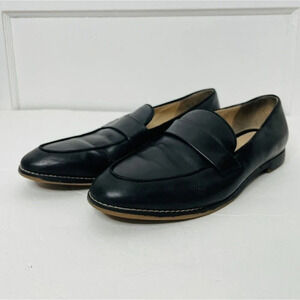 Franco Sarto Hudley Loafer 9.5M Slide On Black Leather Classic Business Casual